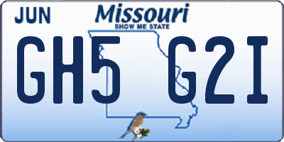 MO license plate GH5G2I