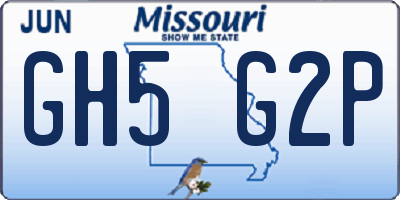 MO license plate GH5G2P