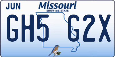 MO license plate GH5G2X