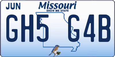 MO license plate GH5G4B
