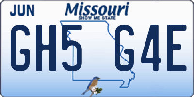 MO license plate GH5G4E
