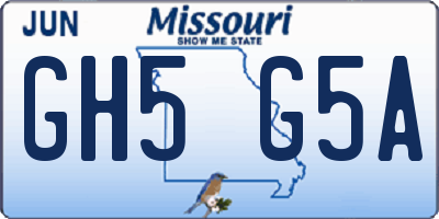 MO license plate GH5G5A