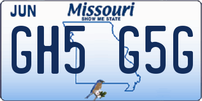 MO license plate GH5G5G