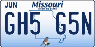 MO license plate GH5G5N