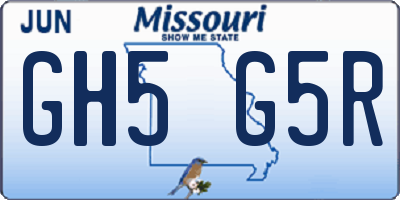 MO license plate GH5G5R