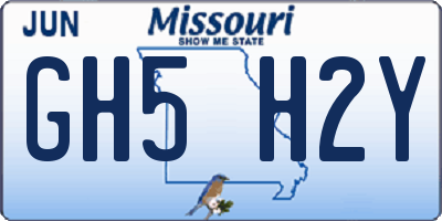 MO license plate GH5H2Y