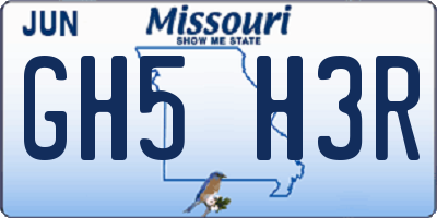 MO license plate GH5H3R