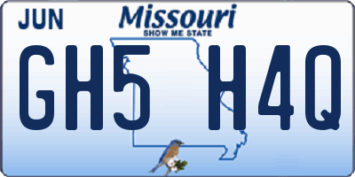 MO license plate GH5H4Q