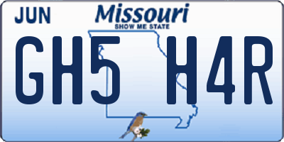 MO license plate GH5H4R
