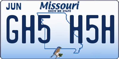 MO license plate GH5H5H