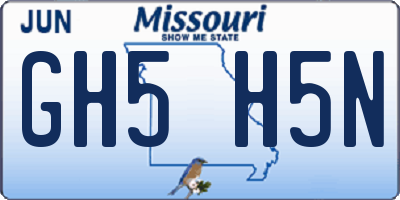 MO license plate GH5H5N