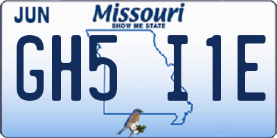 MO license plate GH5I1E