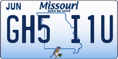 MO license plate GH5I1U