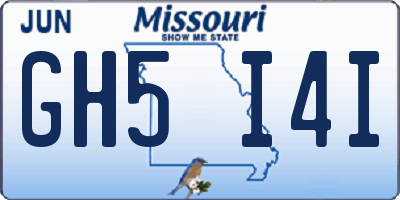 MO license plate GH5I4I