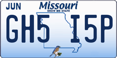MO license plate GH5I5P