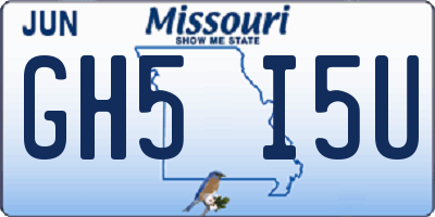 MO license plate GH5I5U