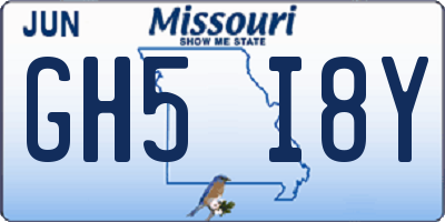 MO license plate GH5I8Y