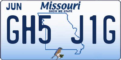 MO license plate GH5J1G