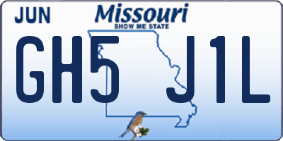 MO license plate GH5J1L