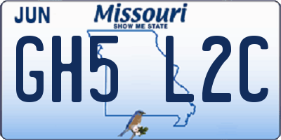MO license plate GH5L2C