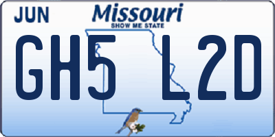 MO license plate GH5L2D