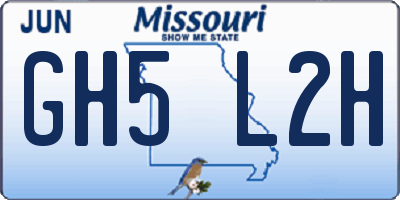 MO license plate GH5L2H