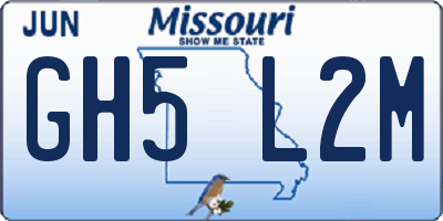 MO license plate GH5L2M