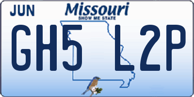 MO license plate GH5L2P