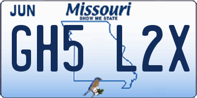 MO license plate GH5L2X