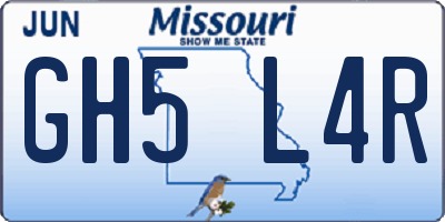 MO license plate GH5L4R