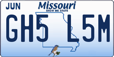 MO license plate GH5L5M
