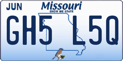 MO license plate GH5L5Q