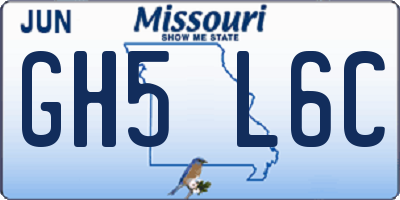 MO license plate GH5L6C