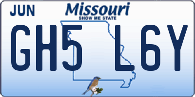 MO license plate GH5L6Y