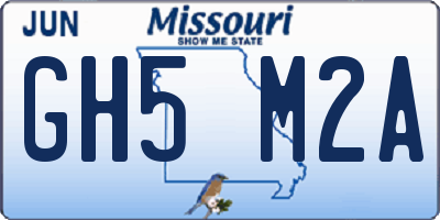 MO license plate GH5M2A