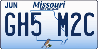 MO license plate GH5M2C