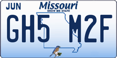 MO license plate GH5M2F