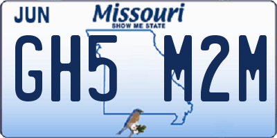 MO license plate GH5M2M