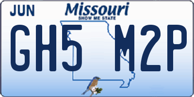 MO license plate GH5M2P