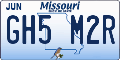 MO license plate GH5M2R