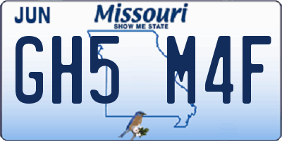 MO license plate GH5M4F