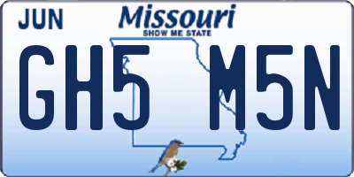 MO license plate GH5M5N