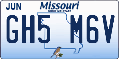 MO license plate GH5M6V