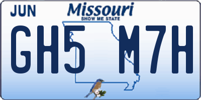 MO license plate GH5M7H