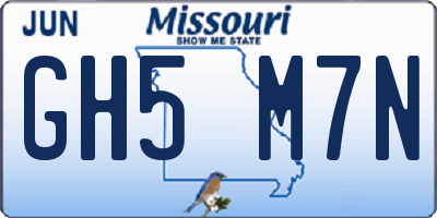 MO license plate GH5M7N