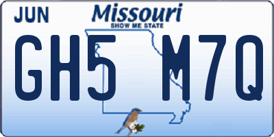 MO license plate GH5M7Q