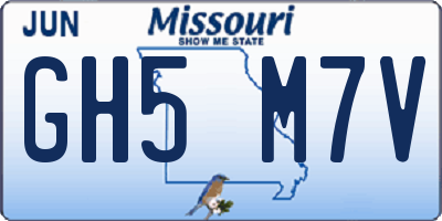 MO license plate GH5M7V