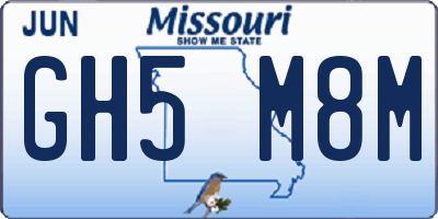 MO license plate GH5M8M
