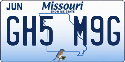 MO license plate GH5M9G