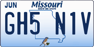 MO license plate GH5N1V